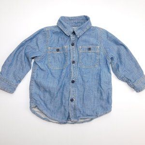 Baby Gap 18-24 Months Jersey Lined Denim Shirt